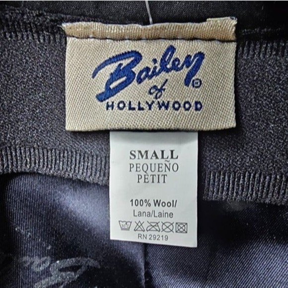 Bailey of Hollywood Wagner Black Wool Flat Cap Hat w/ Ear Flaps, Size Small NWT - Picture 9 of 11